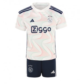 Ajax Koszulka Wyjazdowych Dziecięca 2023-24 Krótki Rękaw (+ Krótkie spodenki)